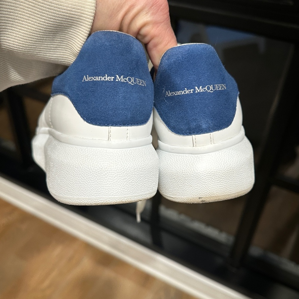 Alexander McQueen White and Blue Casual Sneakers